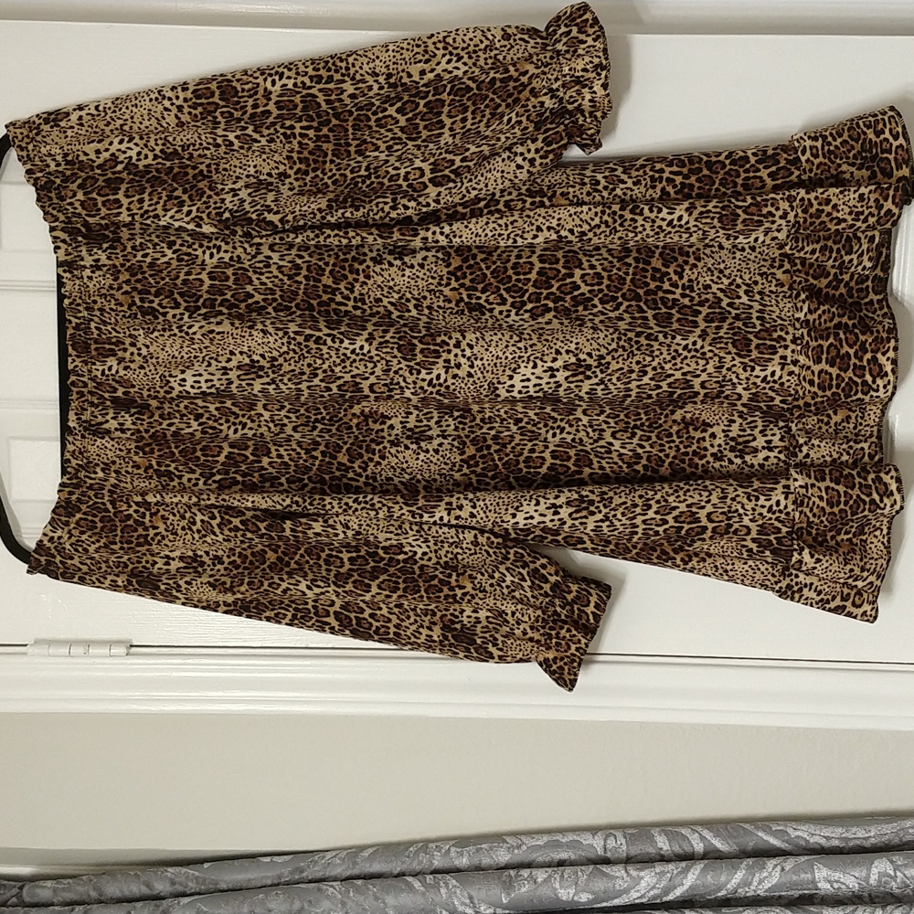 Leopard off the shoulder summer dress